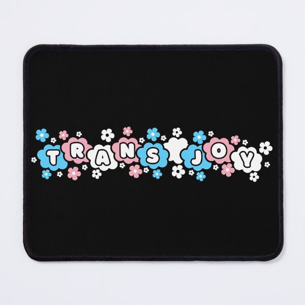 Item preview, Trans Joy Floral Sticker – Trans Flag Flower Design on Black Background, LGBTQ+ Pride Art designed and sold by Allie-Vesper.