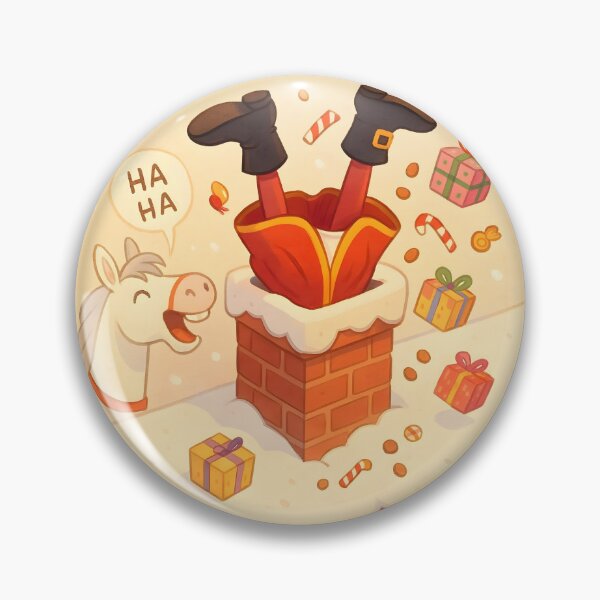 Item preview, Saint Nicholas Stuck in Chimney Funny Art designed and sold by AI-Only Creations.