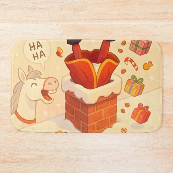 Item preview, Saint Nicholas Stuck in Chimney Funny Art designed and sold by AI-Only Creations.