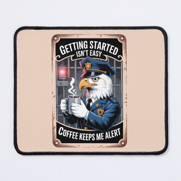 Item preview, Coffee Getting Started - retro metal plate with eagle cop designed and sold by Museum Of Non-Existing Art.