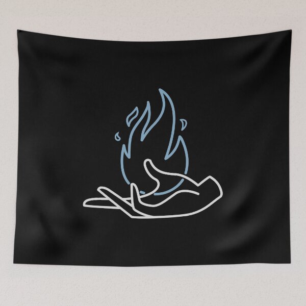 Item preview, RETRO FLAME - Hand on fire (Print on back) designed and sold by Josan Designs.