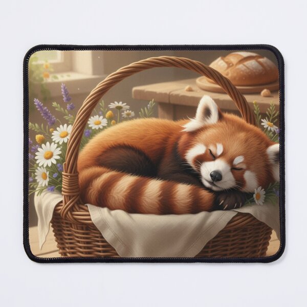 Item preview, Panda rojo estilo cottagecore – Arte de animal durmiendo acogedor – Diseño estético de naturaleza caprichosa designed and sold by MadeByACJ.