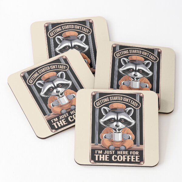 Item preview, Coffee Get Started Raccoon - retro metal plate with raccoon designed and sold by Museum Of Non-Existing Art.