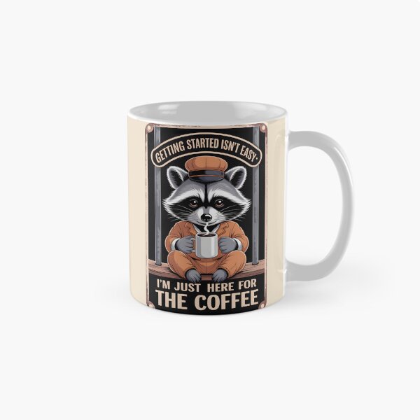 Item preview, Coffee Get Started Raccoon - retro metal plate with raccoon designed and sold by Museum Of Non-Existing Art.