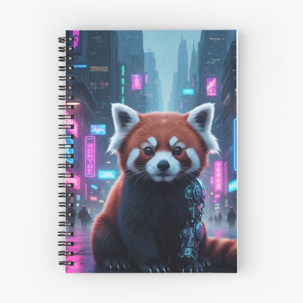 Item preview, Cyberpunk Neon Red Panda – Futuristic Sci-Fi Animal Art – Vaporwave Street Aesthetic Design designed and sold by MadeByACJ.