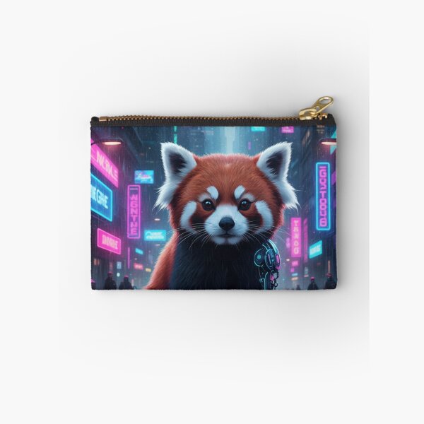 Item preview, Cyberpunk Neon Red Panda – Futuristic Sci-Fi Animal Art – Vaporwave Street Aesthetic Design designed and sold by MadeByACJ.