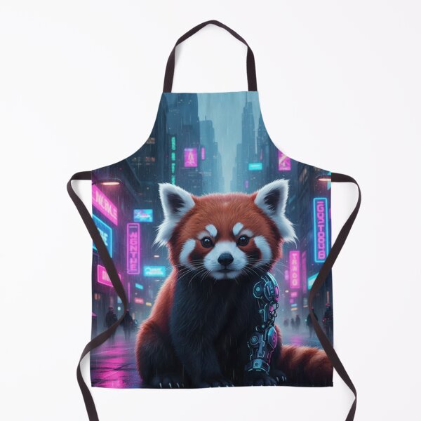 Item preview, Cyberpunk Neon Red Panda – Futuristic Sci-Fi Animal Art – Vaporwave Street Aesthetic Design designed and sold by MadeByACJ.