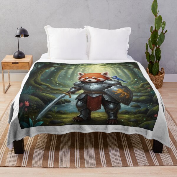 Item preview, Red Panda Knight – Fantasy Warrior Animal Art – Medieval Adventure Aesthetic Design designed and sold by MadeByACJ.