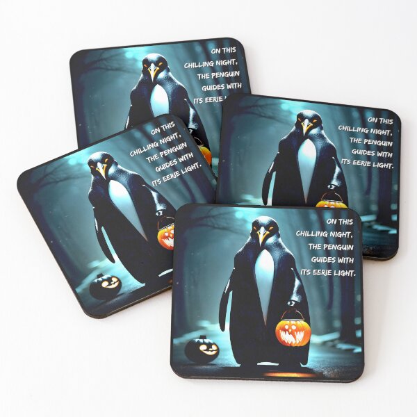Item preview, Chilling Night Penguin Guide - Spooky Halloween Pumpkin Art | Dark Gothic Fantasy designed and sold by SergioMiklos.