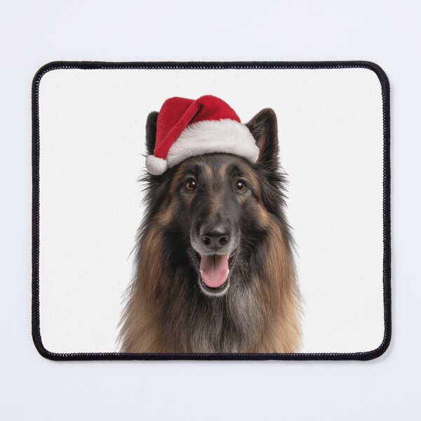 Item preview, Cute Belgian Tervuren Christmas Art — Belgian Tervuren Wearing Santa Hat designed and sold by LazyOwlStore.