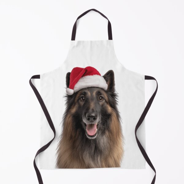 Item preview, Cute Belgian Tervuren Christmas Art — Belgian Tervuren Wearing Santa Hat designed and sold by LazyOwlStore.