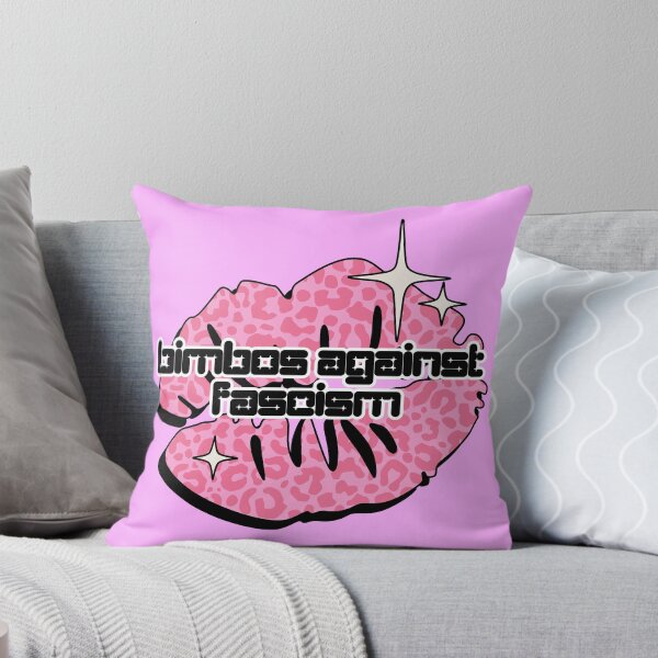 Item preview, Bimbos Against Fascism Sticker – Y2K Sparkly Font with Leopard Pink Lips, Feminist Retro Design designed and sold by Allie-Vesper.