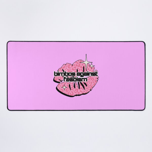 Item preview, Bimbos Against Fascism Sticker – Y2K Sparkly Font with Leopard Pink Lips, Feminist Retro Design designed and sold by Allie-Vesper.