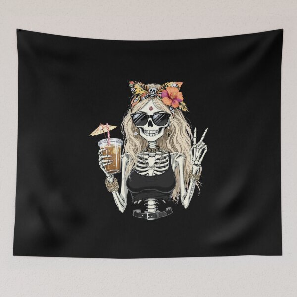 Item preview, Summer Vibes Skeleton Girl | Cool Gothic Beach Aesthetic designed and sold by ColorSplash123.