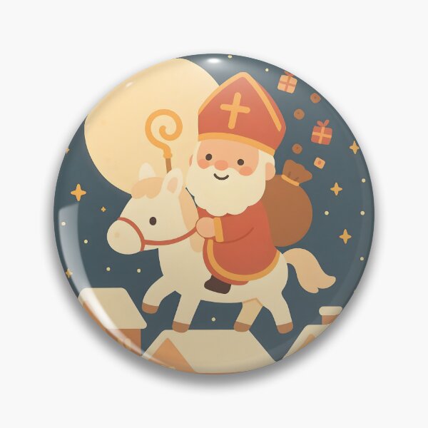 Item preview, Cute Kawaii Saint Nicholas on Horse designed and sold by AI-Only Creations.