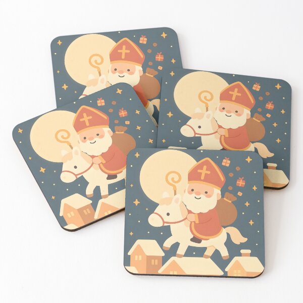 Item preview, Cute Kawaii Saint Nicholas on Horse designed and sold by AI-Only Creations.