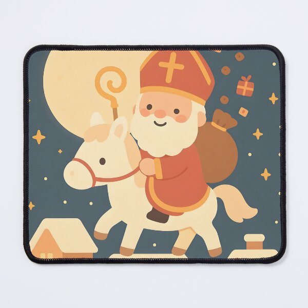 Item preview, Cute Kawaii Saint Nicholas on Horse designed and sold by AI-Only Creations.