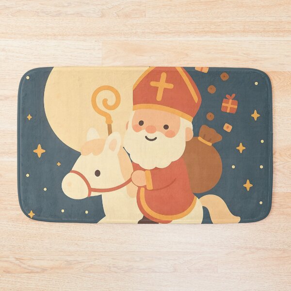 Item preview, Cute Kawaii Saint Nicholas on Horse designed and sold by AI-Only Creations.
