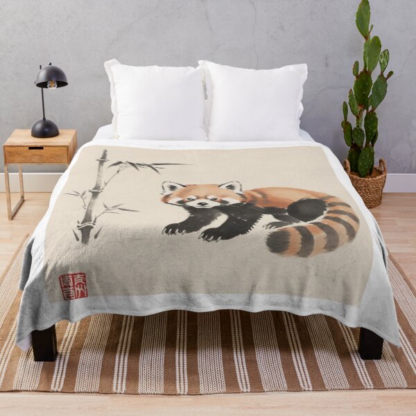 Item preview, Red Panda Sumi-e Art – Japanese Ink Wash Painting – Zen Minimalist Animal Design designed and sold by MadeByACJ.