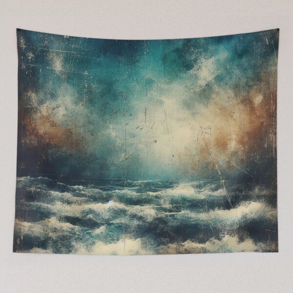 Item preview, Stormy Blue Ocean Distressed Photograph Painting designed and sold by IZiets.