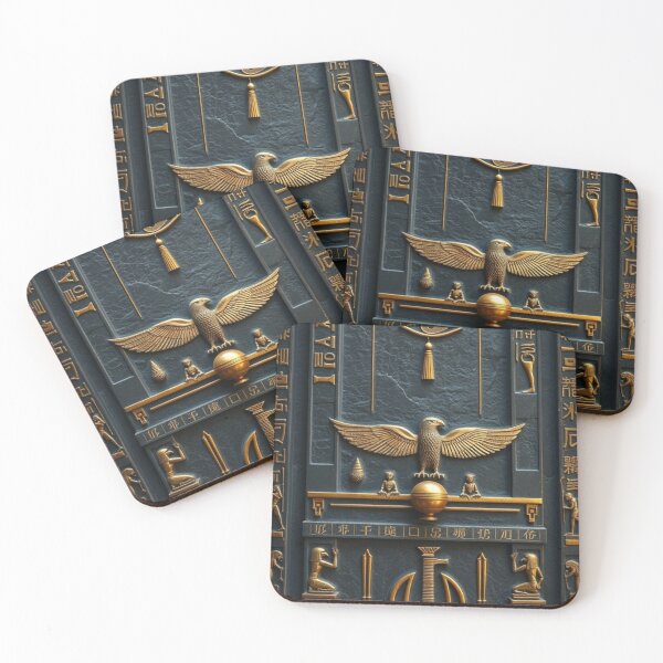 Item preview, Ancient Egyptian Gold Guardian | Eagle, Eye of Horus & Hieroglyphs designed and sold by Jade Ado.