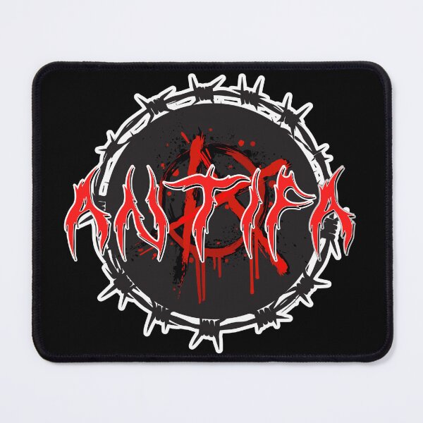 Item preview, Antifa Sticker – Heavy Metal Font with Anarchist Logo and Barbed Wire, Punk Political Art designed and sold by Allie-Vesper.