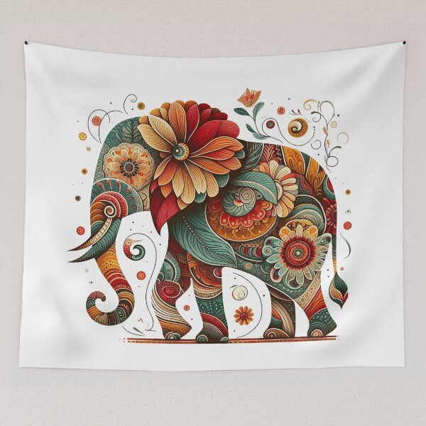 Item preview, The Curious Elephant and Her Floral Fantasies designed and sold by Vanich-Panich.