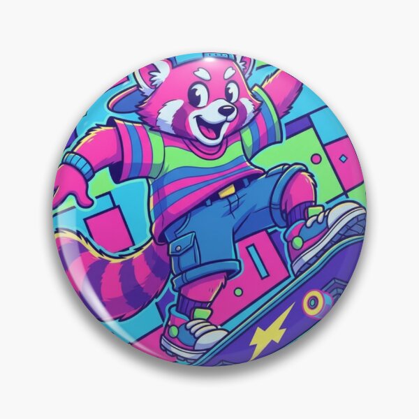 Item preview, Rad Panda – Retro 90s Skater Red Panda – Neon Y2K Cartoon Aesthetic Art designed and sold by MadeByACJ.