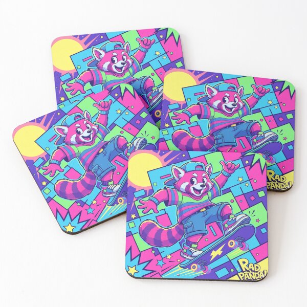 Item preview, Rad Panda – Retro 90s Skater Red Panda – Neon Y2K Cartoon Aesthetic Art designed and sold by MadeByACJ.