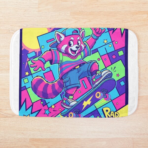Artikelvorschau, Rad Panda – Retro-Skater-Roter Panda der 90er – Neon-Y2K-Cartoon-Ästhetik entworfen und verkauft von MadeByACJ.