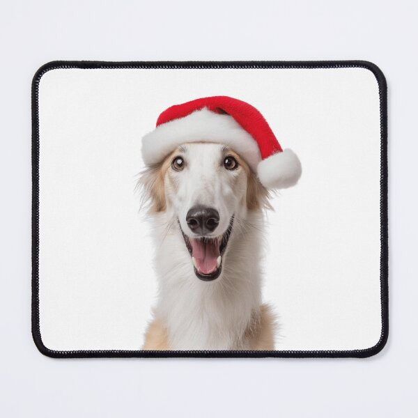 Item preview, Cute Borzoi dog Christmas Art — Borzoi dog Wearing Santa Hat designed and sold by LazyOwlStore.