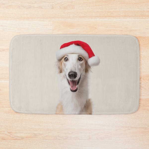 Item preview, Cute Borzoi dog Christmas Art — Borzoi dog Wearing Santa Hat designed and sold by LazyOwlStore.