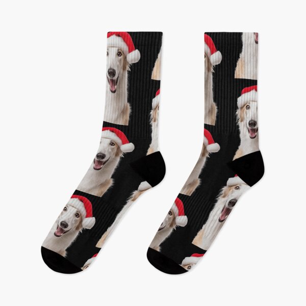 Item preview, Cute Borzoi dog Christmas Art — Borzoi dog Wearing Santa Hat designed and sold by LazyOwlStore.