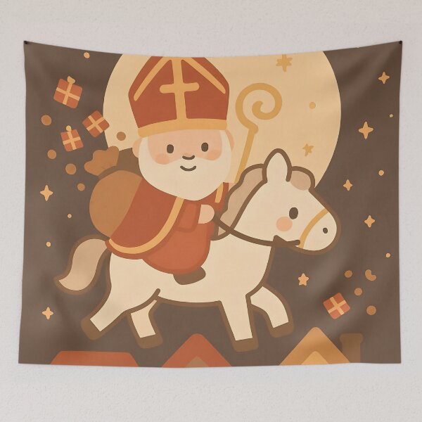 Item preview, Cozy Saint Nicholas Riding His Horse designed and sold by AI-Only Creations.