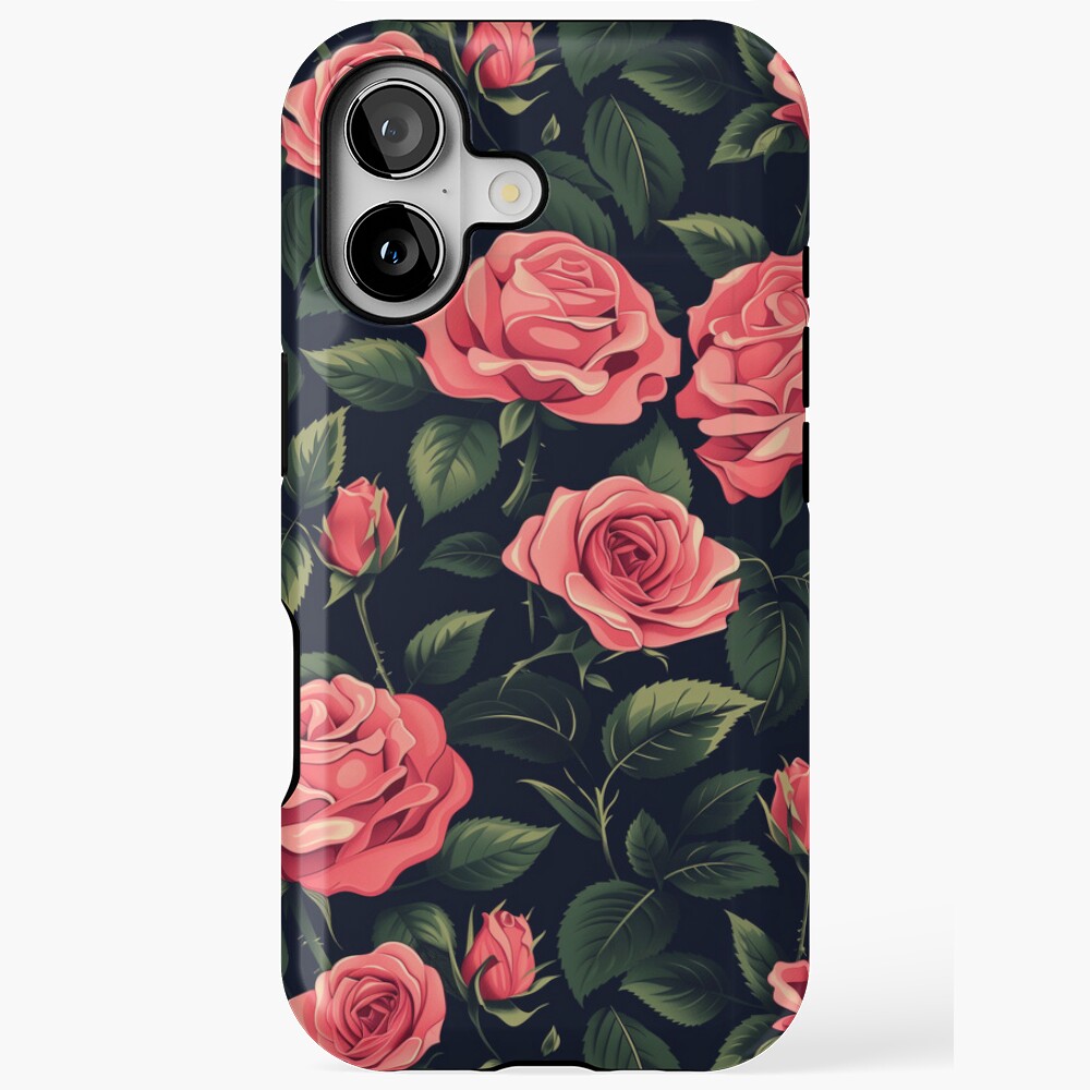 Pink Roses Midnight Garden Vintage Rose Pattern