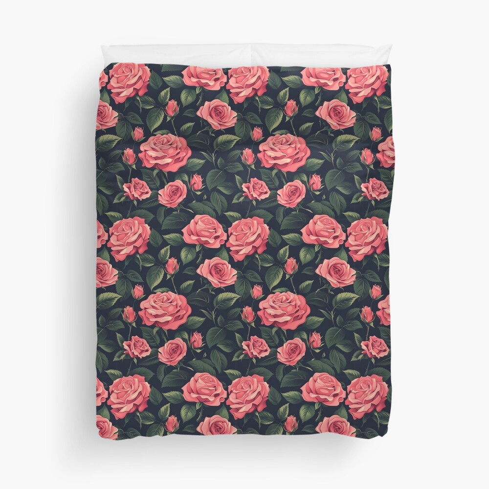 Pink Roses, Midnight Garden Vintage Rose Pattern