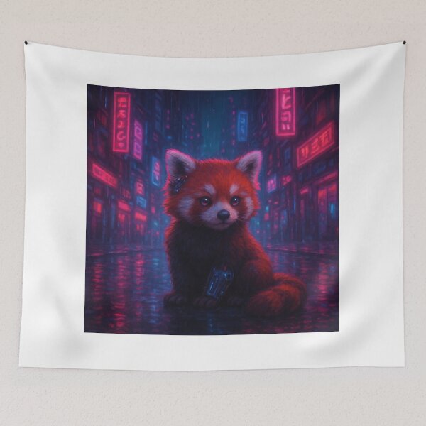 Item preview, Cyberpunk / Neon Red Panda designed and sold by MadeByACJ.