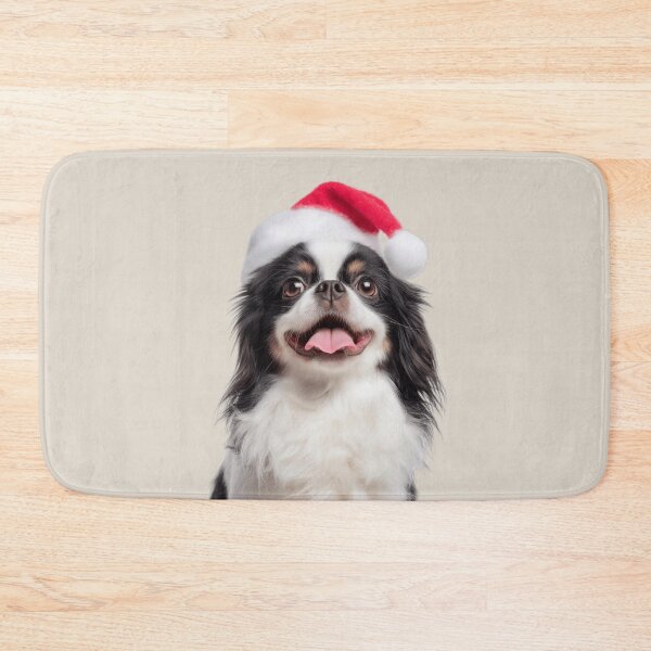 Item preview, Cute Japanese Chin Christmas Art — Japanese Chin Wearing Santa Hat designed and sold by LazyOwlStore.