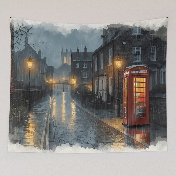 Item preview, Canterbury Rain — Vintage British Street at Night designed and sold by Aileen404.