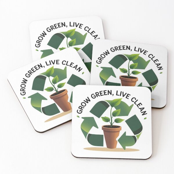 Item preview, Grow Green, Live Clean – Eco-Friendly Sustainability Quote Design designed and sold by LOLbySA.