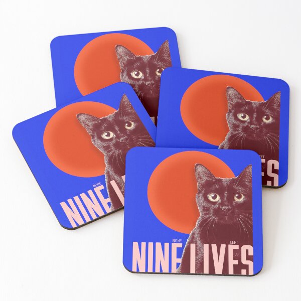 Item preview, Black Cat Nine Lives Pop Art Design designed and sold by Highlight-art.