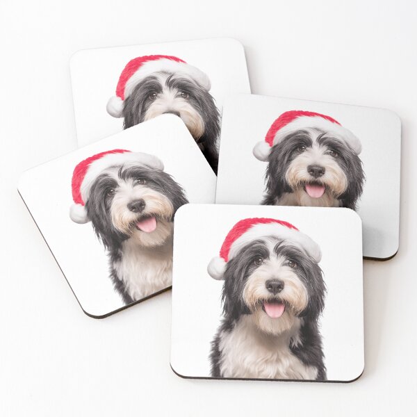 Item preview, Cute Tibetan Terrier Christmas Art — Tibetan Terrier Wearing Santa Hat designed and sold by LazyOwlStore.