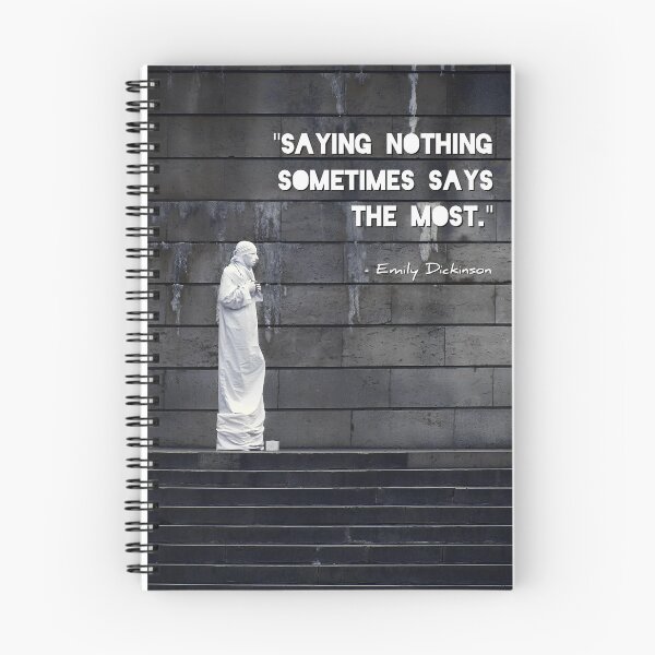 Item preview, "Saying Nothing Says The Most" Emily Dickinson Quote - Paris Street Photography | Seine River Banks Mime designed and sold by SergioMiklos.