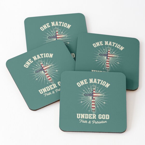 Item preview, One Nation Under God Patriotic Design - Christian Flag Cross American Faith Art designed and sold by Syrupulse.