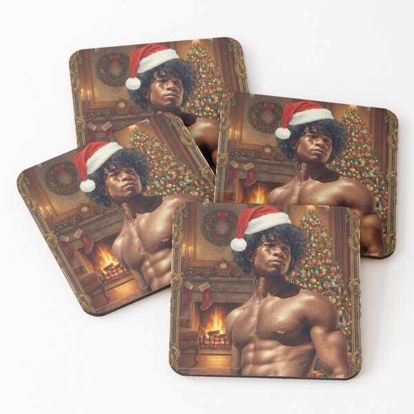 Item preview, Kitsch Sexy Black Men in Santa Hats Christmas designed and sold by Atlas Kai.