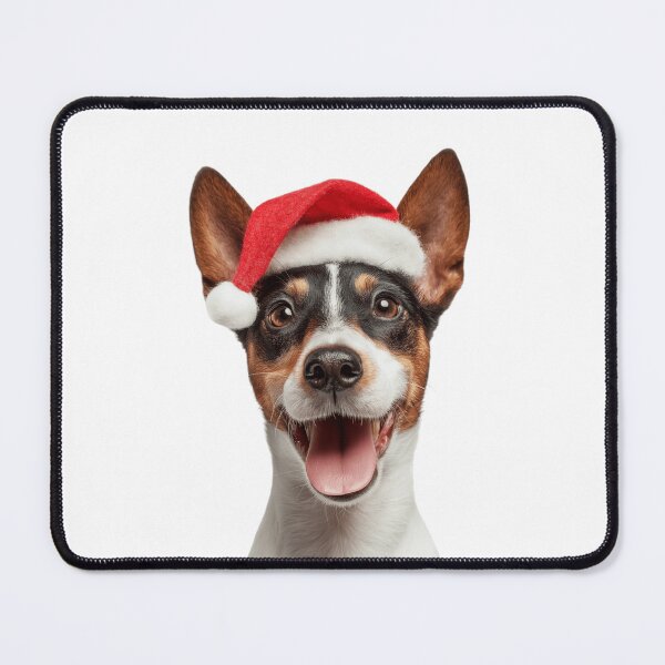 Item preview, Cute Toy Fox Terrier Christmas Art — Toy Fox Terrier Wearing Santa Hat designed and sold by LazyOwlStore.
