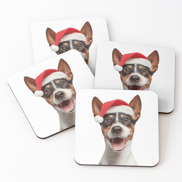 Item preview, Cute Toy Fox Terrier Christmas Art — Toy Fox Terrier Wearing Santa Hat designed and sold by LazyOwlStore.
