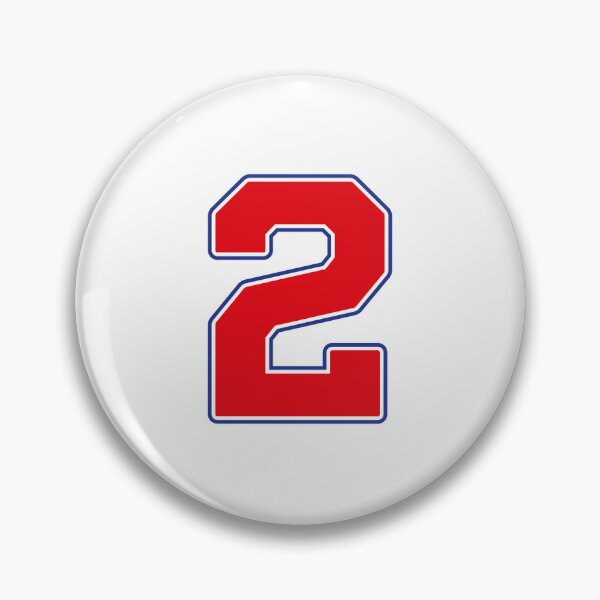 Item preview, Jersey Number 2 / Player Shirt Number Two (Red with Blue Outline) designed and sold by STUDIO-72.