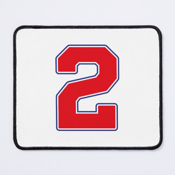 Item preview, Jersey Number 2 / Player Shirt Number Two (Red with Blue Outline) designed and sold by STUDIO-72.