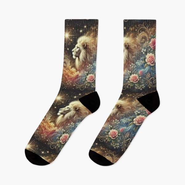 Item preview, Celestial Lion and Astral Roses – Cosmic Fusion of Strength and Beauty designed and sold by Tommandjerry.